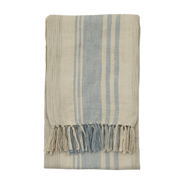 Sophia Stripe Throw - Light Blue